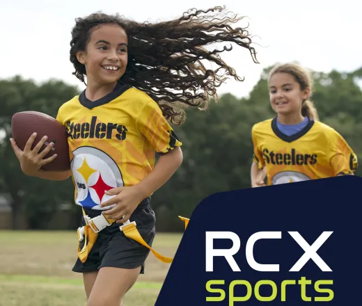 Kids playing NFL Flag Football at the Y